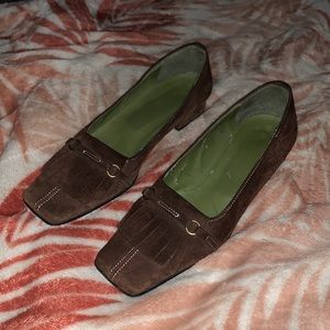 Massimo baldi shoes - size 6 brown suede loafers- casual, good condition.